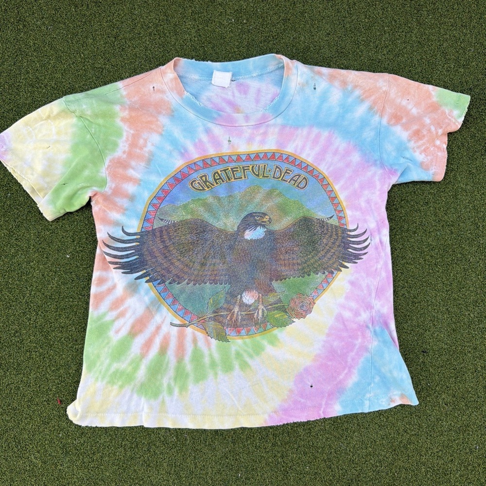 MadeWORN Grateful Dead Print Crew Neck Tee T-Shirt USA Size S Tye Dye Womens